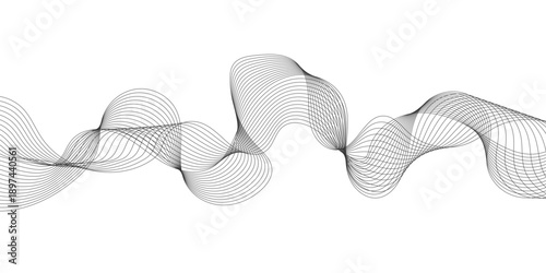 abstract concept and modern style Wave Line Design With Repeating Curves for Modern Digital Art and white Backgrounds.