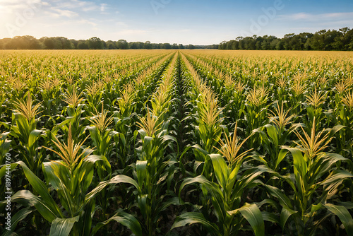 corn field with blue sky