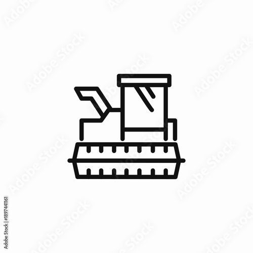 agricultural harvesting combine icon sign vector