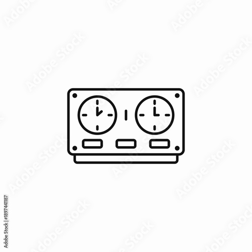 analog dual timer icon sign vector