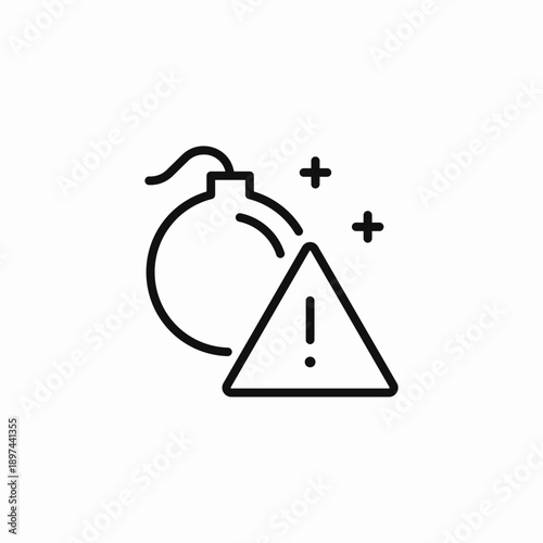 bomb hazard danger icon sign vector