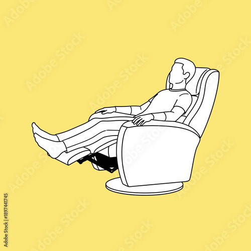 Man relaxing in a recliner chair enjoying leisure time.