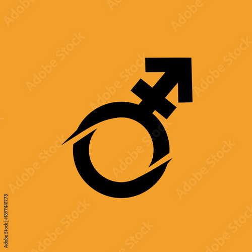 Masculine Symbol with Arrow and Circle Design.