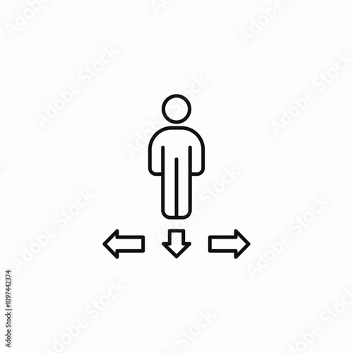 direction decision path icon sign vector