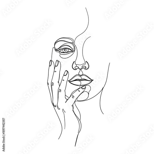 Minimalist Line Art Portrait of a Woman 48.