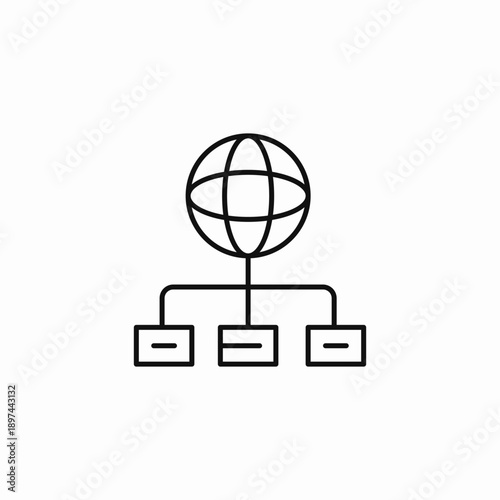 global network system icon sign vector