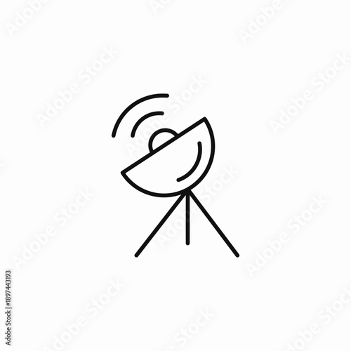 ground satellite dish icon sign vector