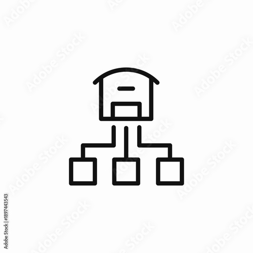 logistics network flow icon sign vector