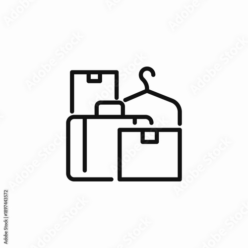 luggage boxes hanger icon sign vector