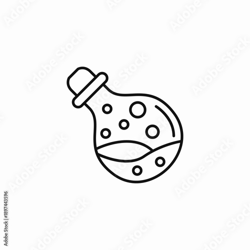 magical curved vial icon sign vector