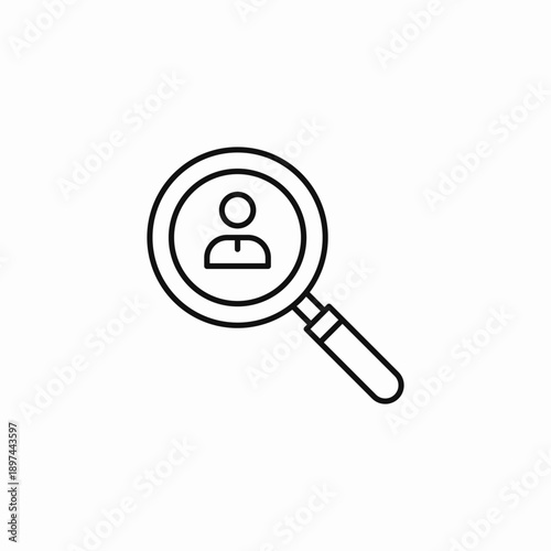 magnify find person icon sign vector
