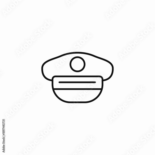 military hat uniform icon sign vector