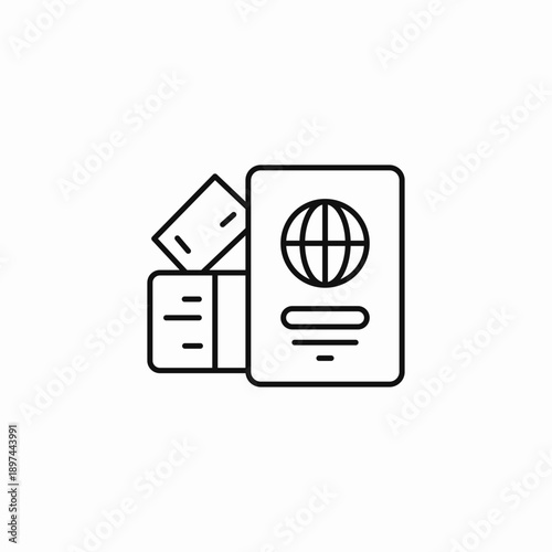 official travel documents icon sign vector
