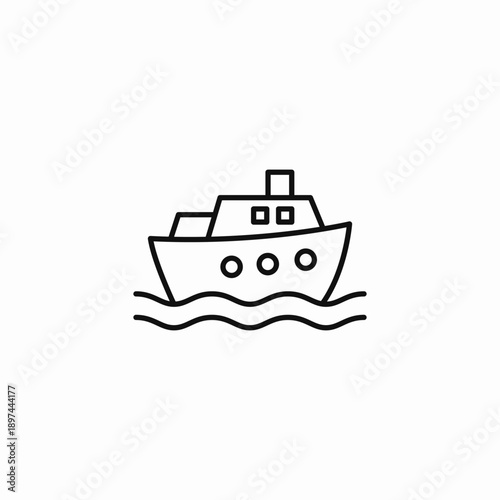 passenger vessel ocean icon sign vector