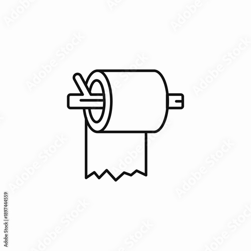 rolled bathroom paper icon sign vector