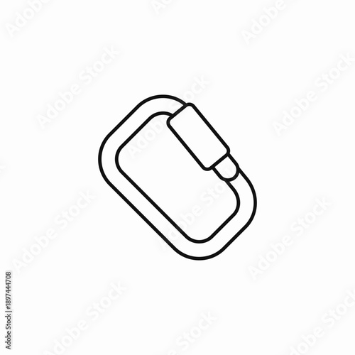 safety carabiner clip icon sign vector