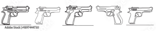 vector pistol style continuous line