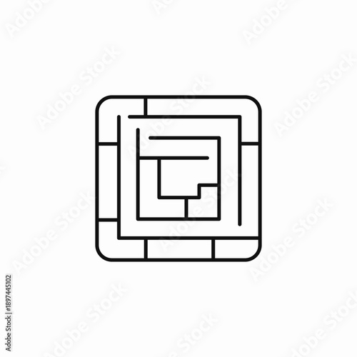 square puzzle maze icon sign vector