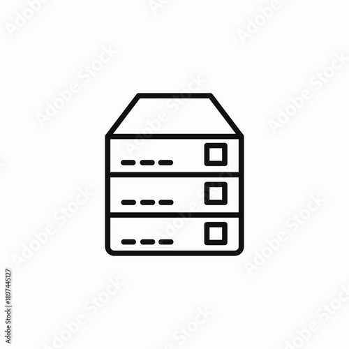 stacked servers data icon sign vector