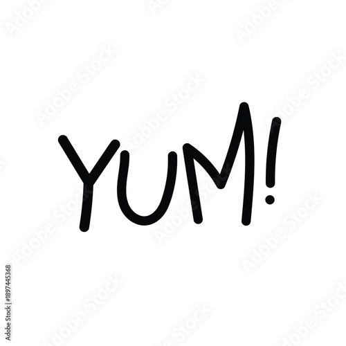 Hand Drawn YUM Text with Egg
