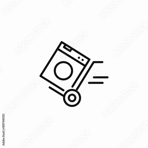 washing machine delivery icon sign vector