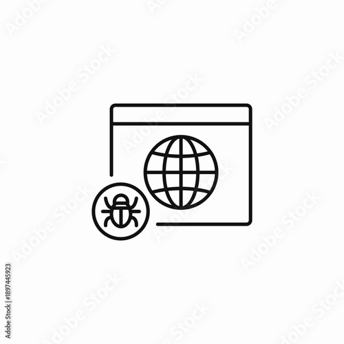 web browser vulnerability icon sign vector