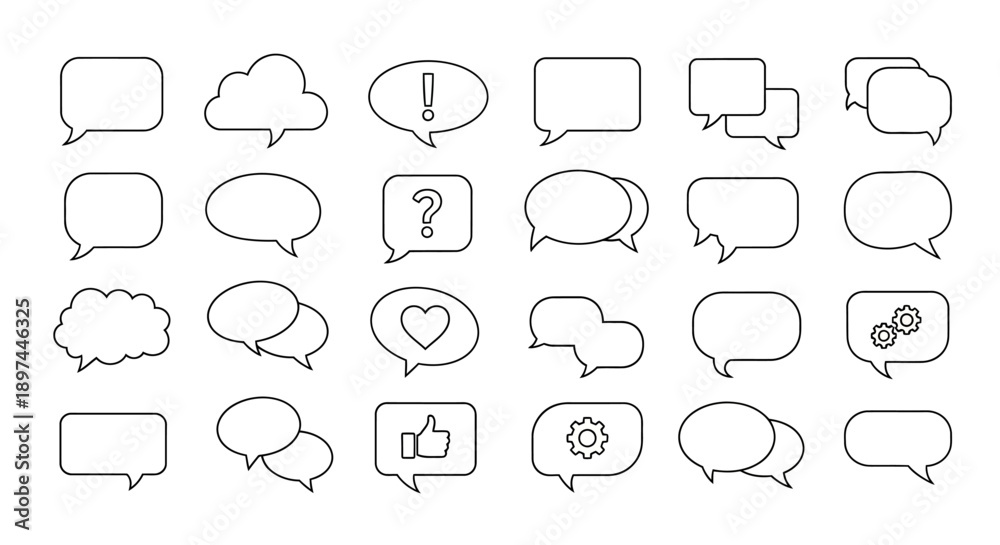 Obraz premium Speech Bubbles Collection: Communication Icons