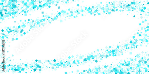 Dynamic Ney Year geometric blue elements texture vector design. Effervescent illusion. Mosaic turquoise fragments flying vector backdrop