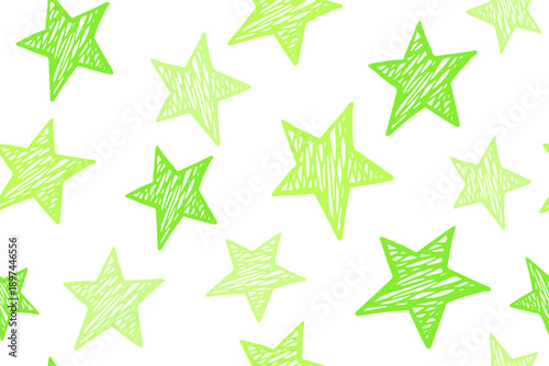 Hand drawn stars cute vector seamless pattern. Galaxy background. New Year de...