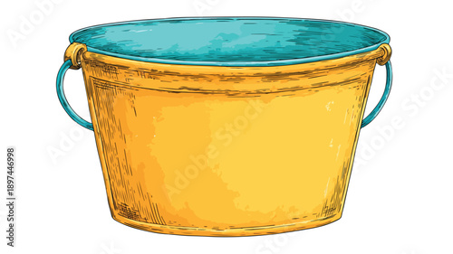 Colorful Bucket Cartoon Style Vector Illustration for Design Projects
