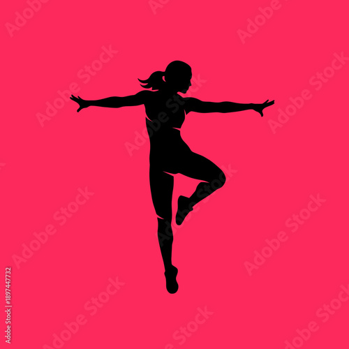 Silhouette of a woman in a dance pose.