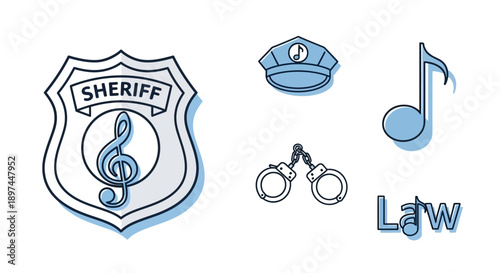 Music Law Enforcement Concept Illustration
