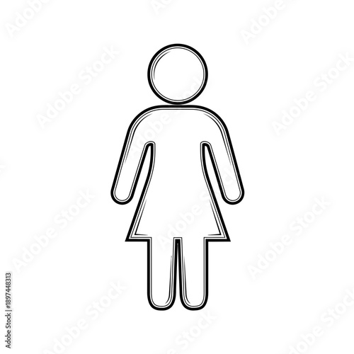 Woman Icon Simple Black and White Silhouette.