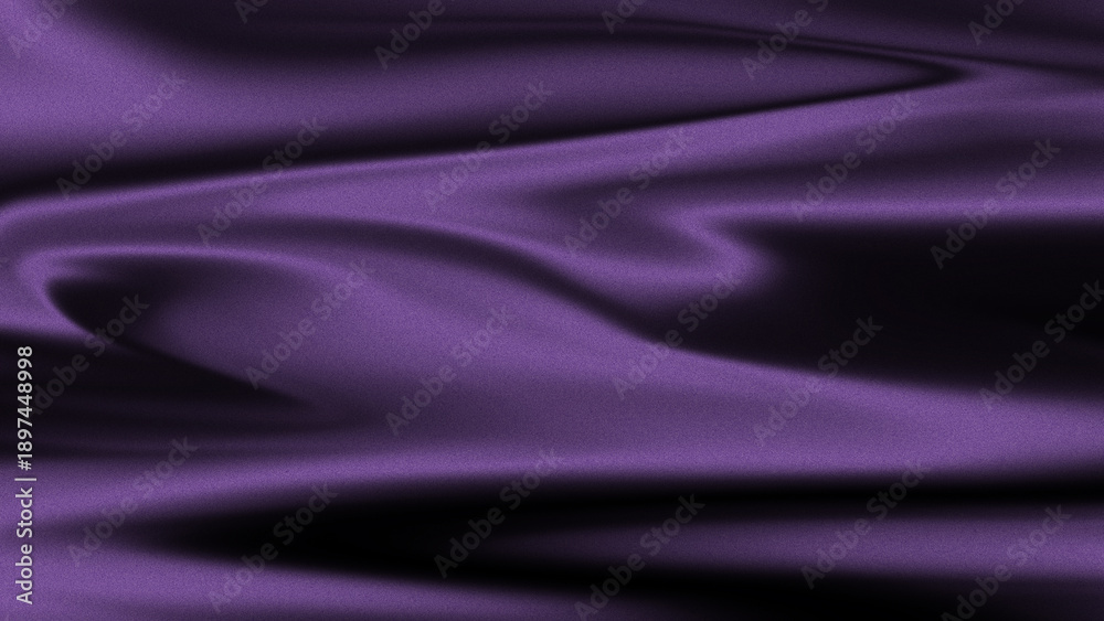 Fototapeta premium Elegant purple satin fabric with flowing curves and dramatic lighting effects