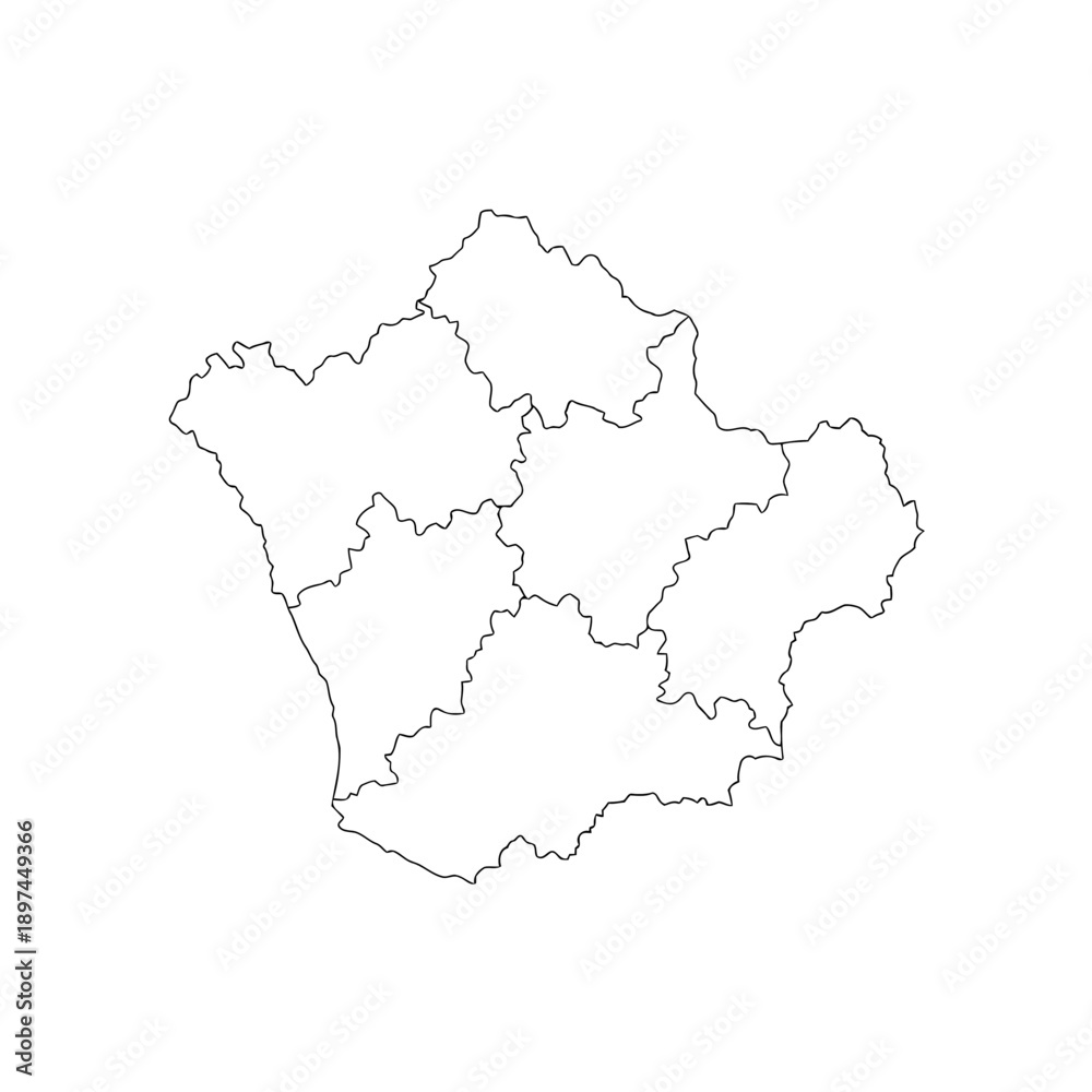 Obraz premium Herefordshire Map with Administrative Districts - UK County Vector