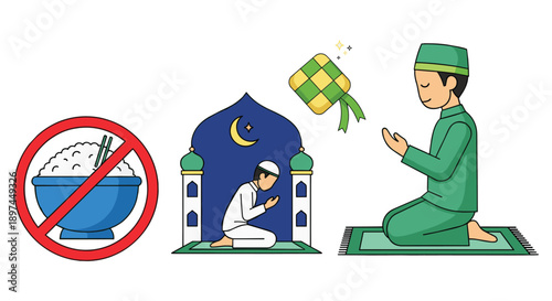 ramadhan icon set vector illustration