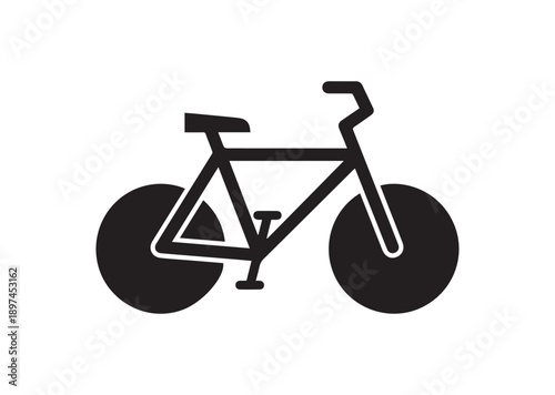 Bike Icon, Editable Solid Vector Illustration