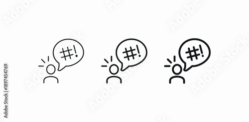 angry cursing user icon sign vector