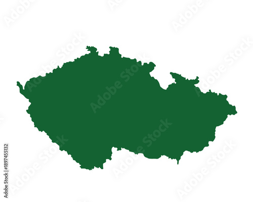Map of Czech Republic, sign silhouette. World Map Globe. Vector Illustration isolated on white background. Europe continent.