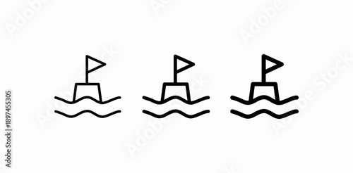 buoy flag ocean icon sign vector
