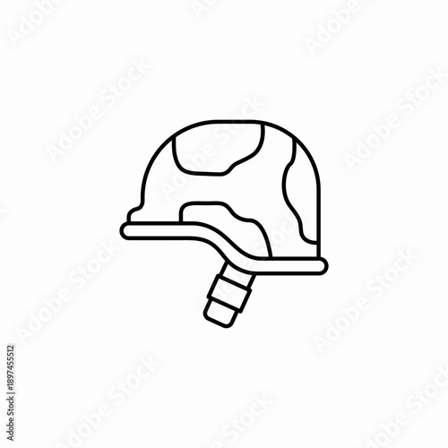 camouflage combat helmet icon sign vector