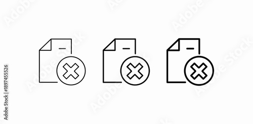 canceled document file icon sign vector