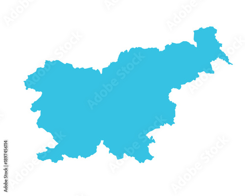 Map of Slovenia, sign silhouette. World Map Globe. Vector Illustration isolated on white background. Europe continent.