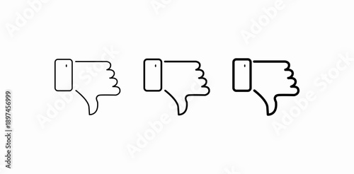 dislike thumbs down icon sign vector