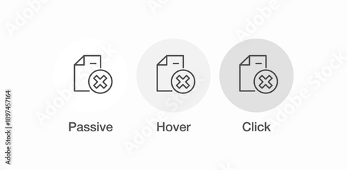 document with deletion cross icon sign vector