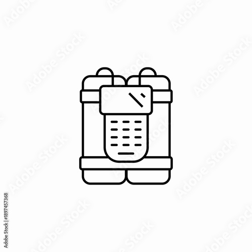 explosive device backpack icon sign vector