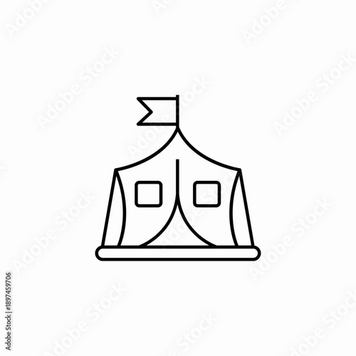military camp tent icon sign vector