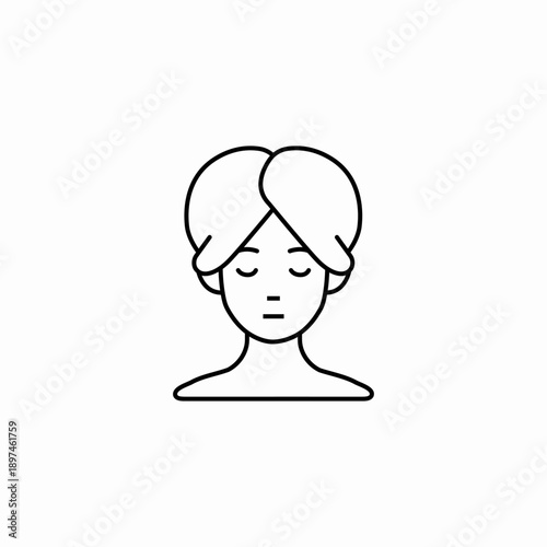 spa treatment woman icon sign vector