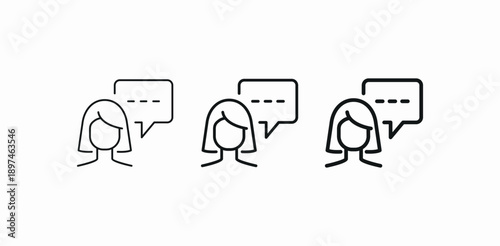 woman speaking front icon sign vector