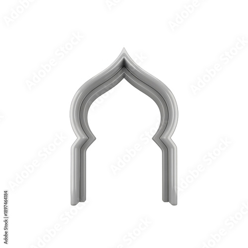 Ornate Silver Archway on a Transparent Background Design